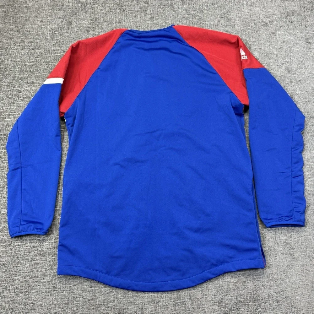 Adidas Kansas Jayhawks Jacket Men's XL Red Blue Full Zip Sideline Snap Warm Up